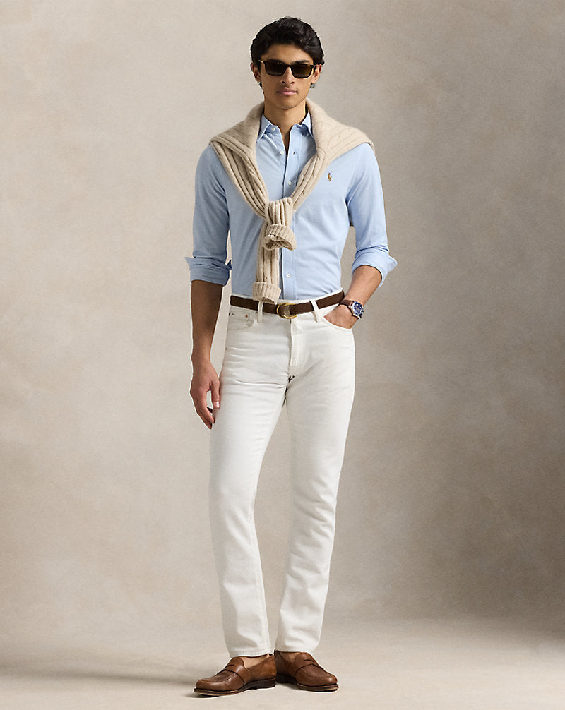 Knit Oxford Shirt Chambray Blue