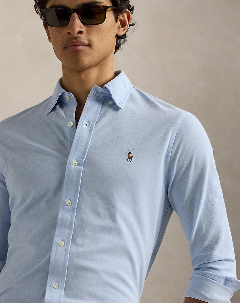 Knit Oxford Shirt Chambray Blue