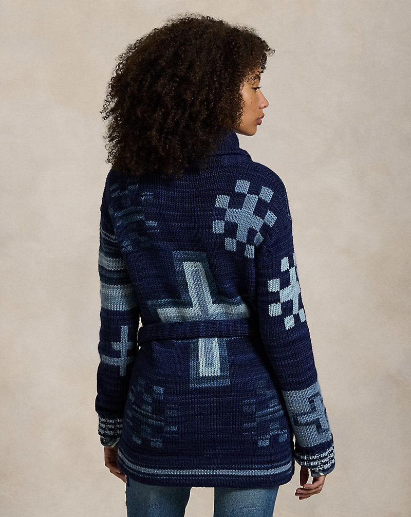 Naiomi Glasses Wrap Cardigan Navy Multi Combo