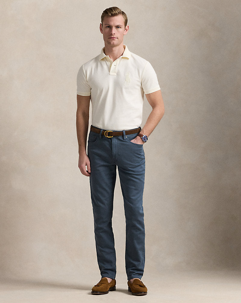 Custom Slim Fit Big Pony Mesh Polo Shirt Clubhouse Cream