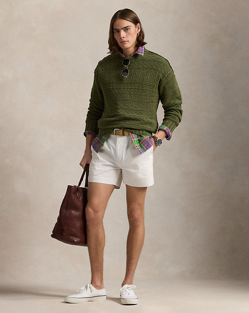 Textured Linen-Cotton Jumper Olive Combo