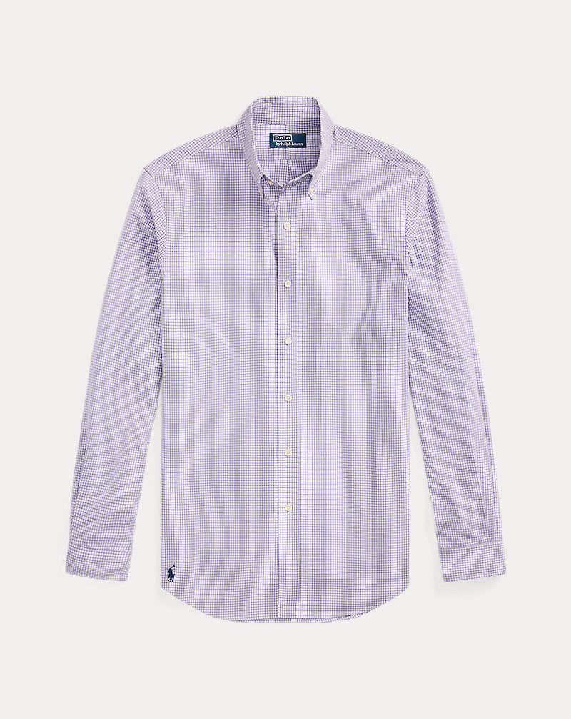 Classic Fit Checked Poplin Shirt Purple Navy Multi