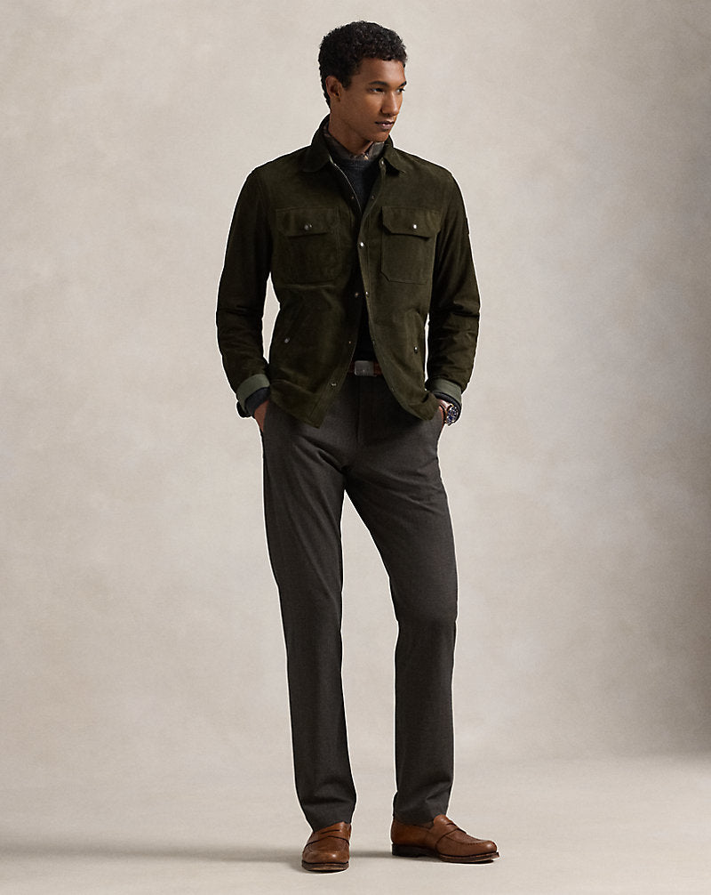 Slim Fit Performance Twill Trouser Brown Glen Plaid