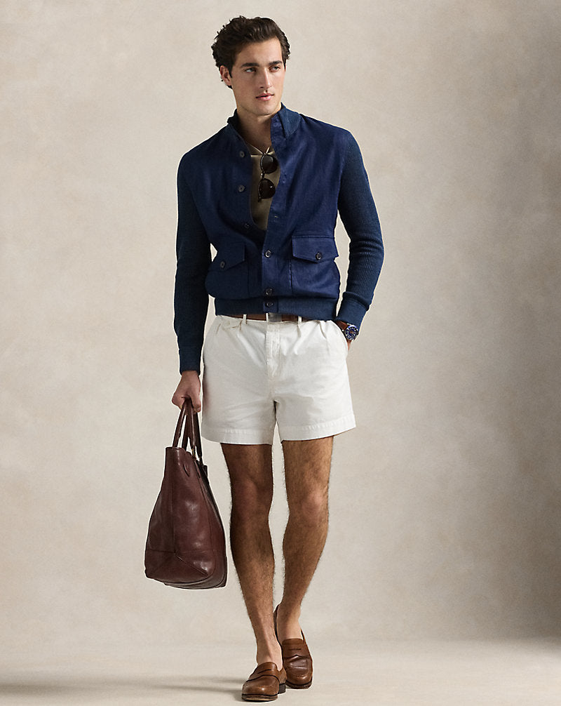 Hybrid Linen Cardigan Navy Linen Combo