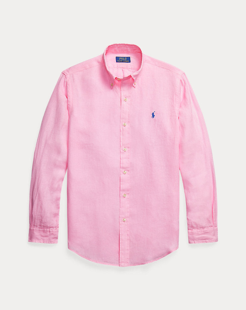 Custom Fit Linen Shirt Carmel Pink