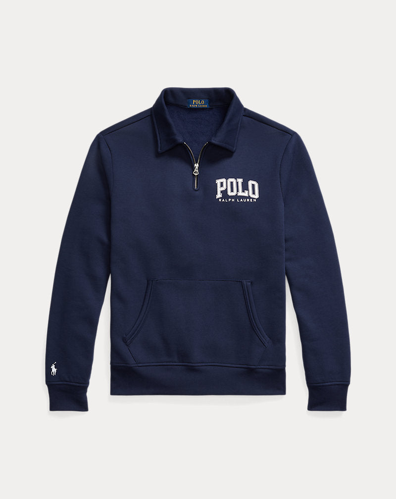 Logo Fleece Collared Sweatshirt Cruise Navy