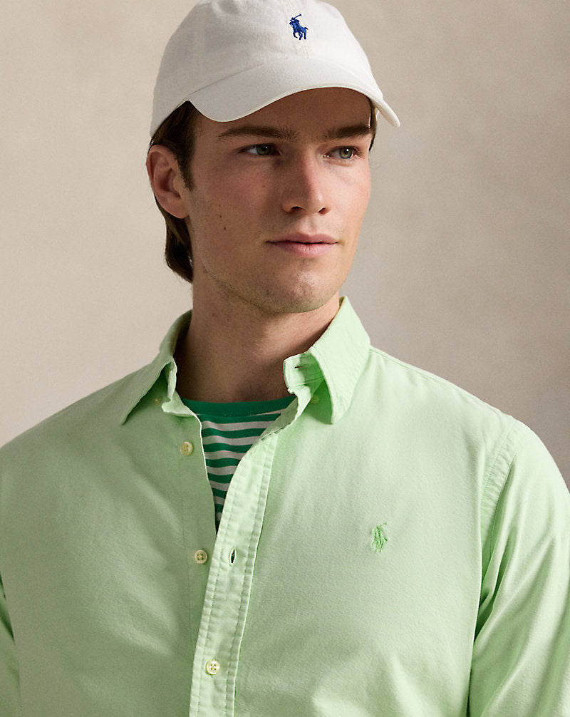 Custom Fit Mineral-Dyed Oxford Shirt Leaf