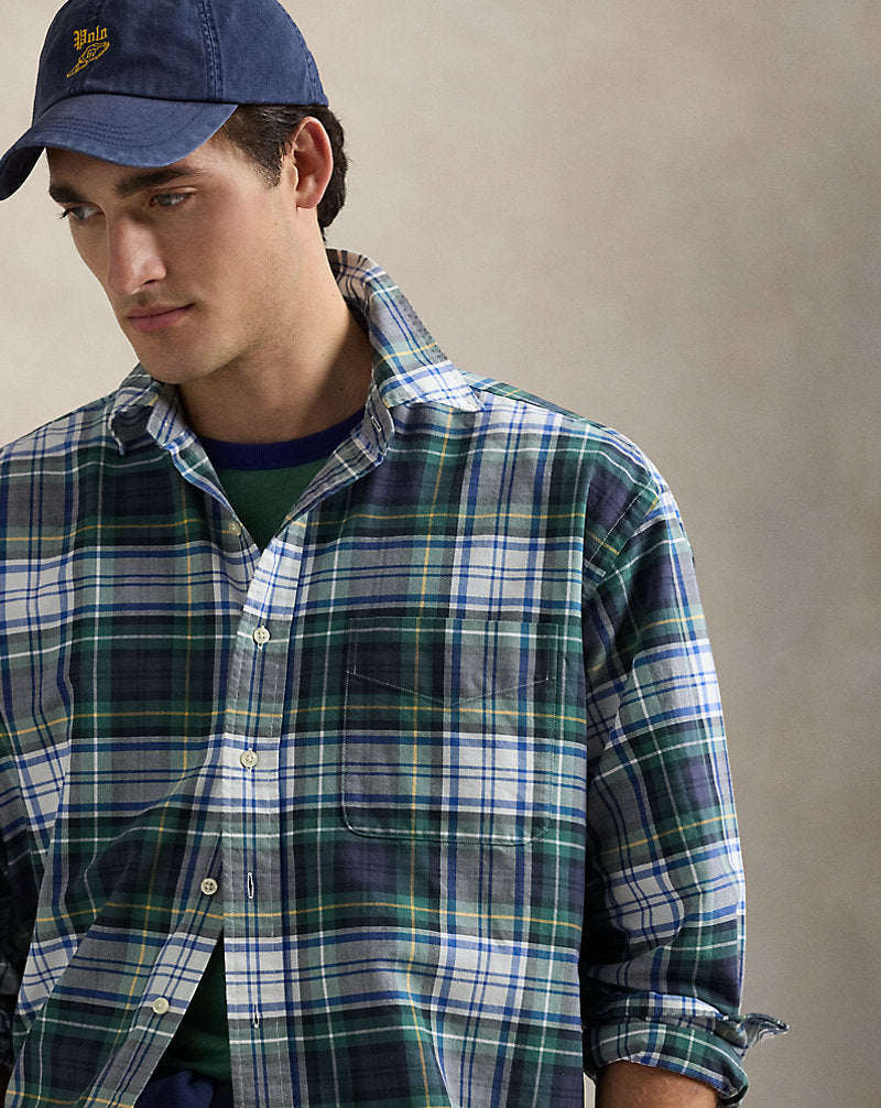 The Plaid Big Shirt White/Green Multi