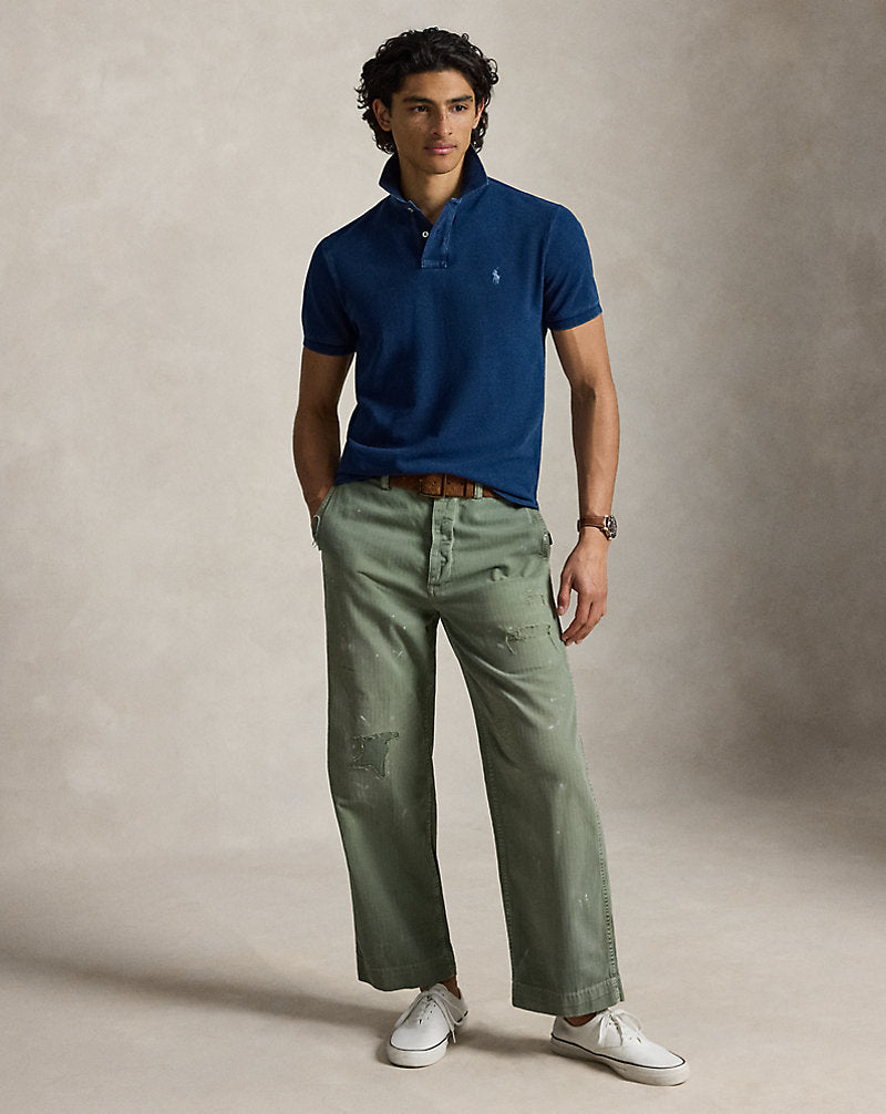 Classic Fit Indigo Mesh Polo Shirt Dark Indigo