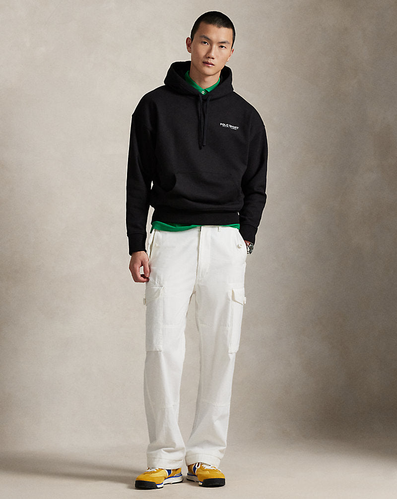 Relaxed Fit Polo Sport Fleece Hoodie Polo Black