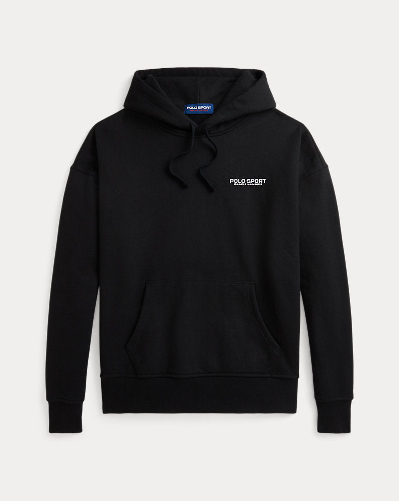 Relaxed Fit Polo Sport Fleece Hoodie Polo Black