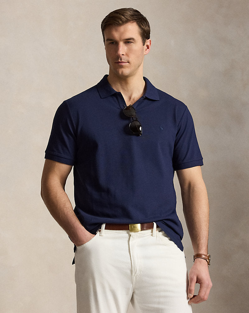 Stretch Mesh Polo Shirt Refined Navy