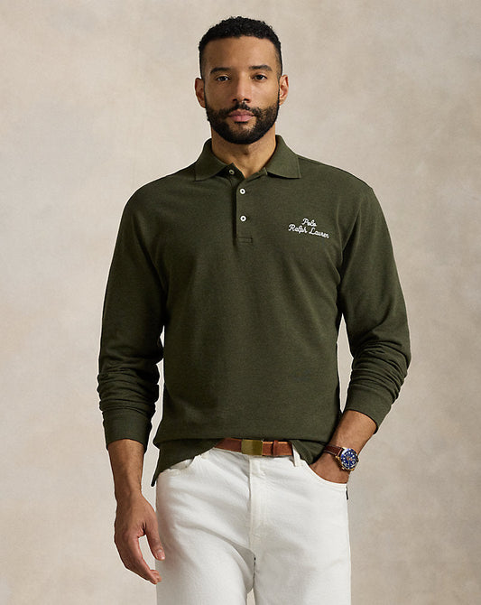 Logo Mesh Polo Shirt Alpine Heather