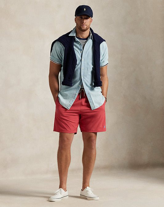 Traveler Stretch Classic Fit Swim Trunks Nantucket Red