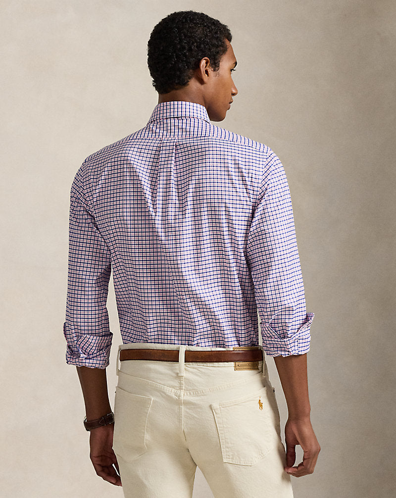 Custom Fit Checked Pinpoint Oxford Shirt Belaire Pink Blue Multi