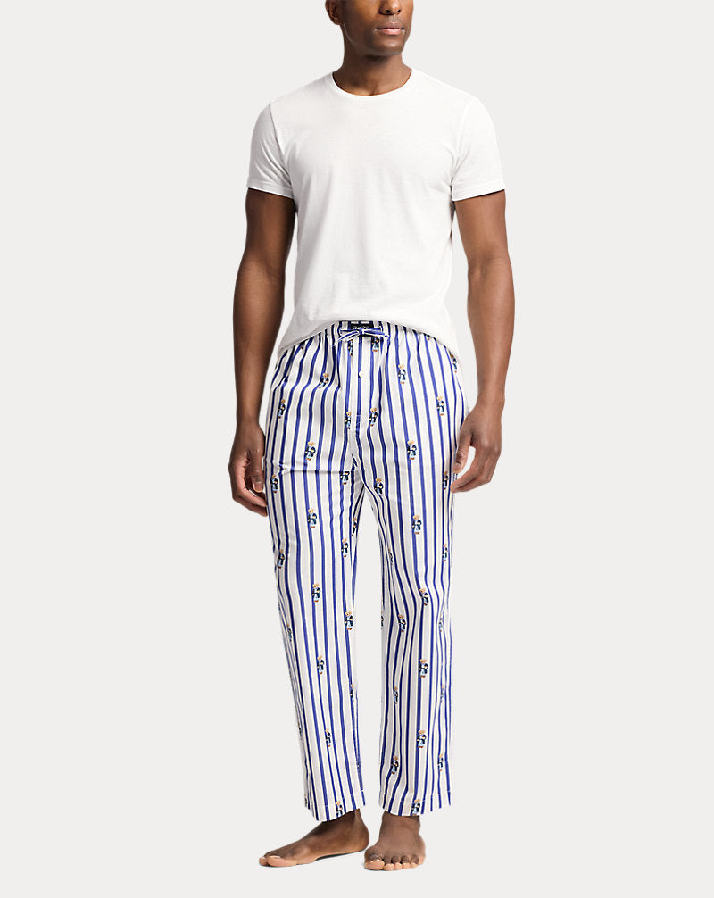 Polo Bear Striped Cotton Pyjama Trouser All Over Bear Stripe