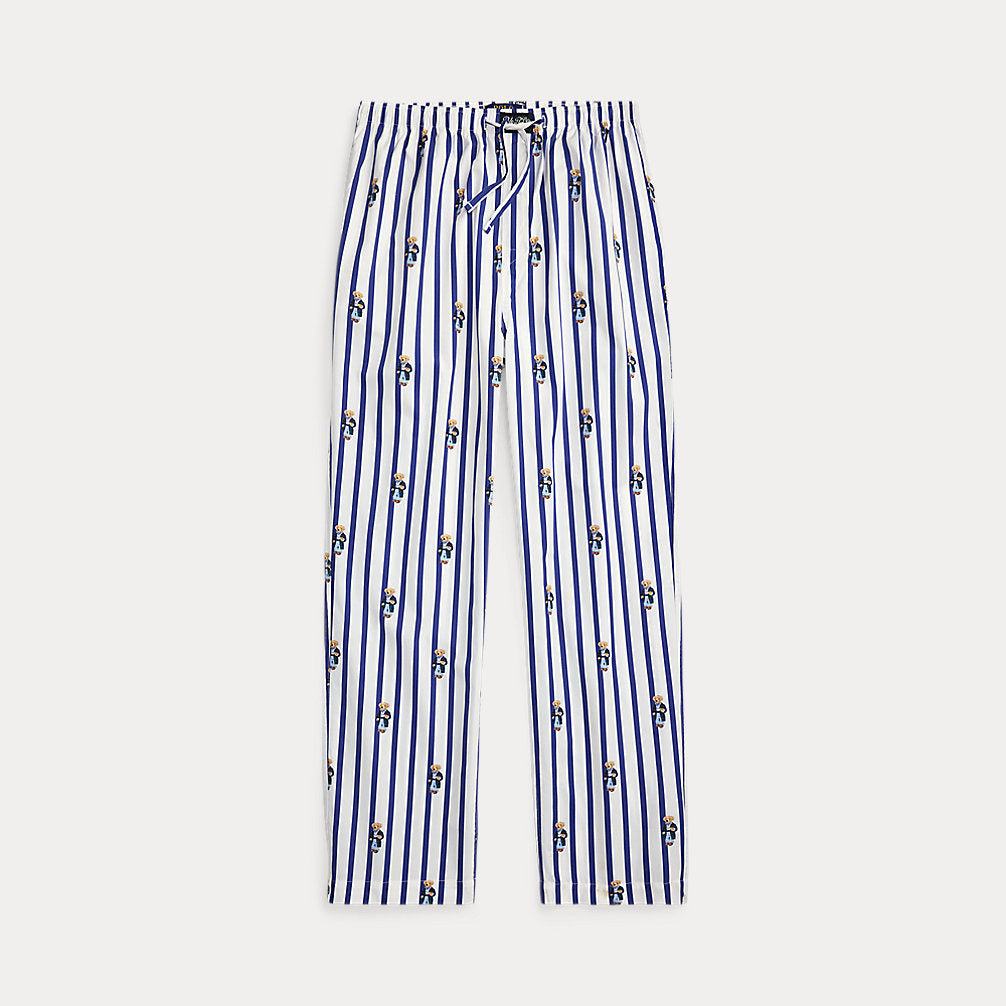 Polo Bear Striped Cotton Pyjama Trouser All Over Bear Stripe