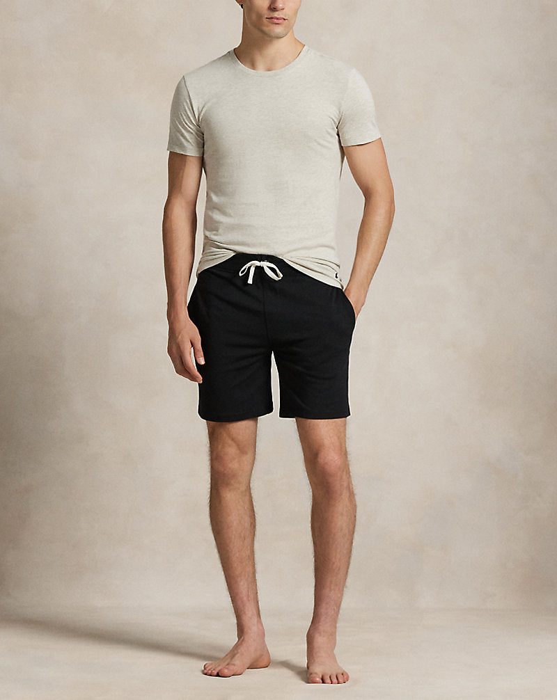Slim Cotton Jersey Sleep Short Polo Black