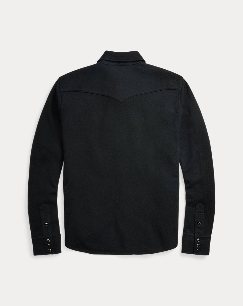 Wool-Cashmere Western Shirt Jumper Black