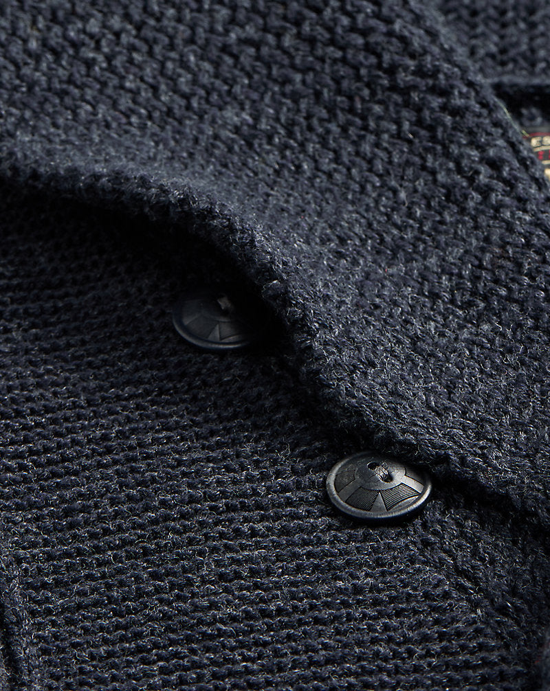 Cotton Shawl-Collar Cardigan Dark Navy Heather