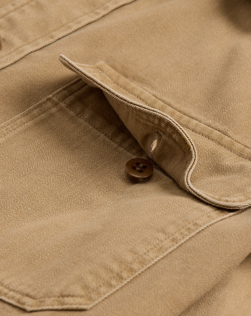 Twill Officer's Workshirt Faded Tan