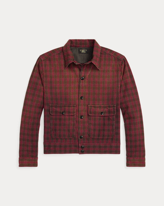 Checked Woven Shirt Jacket Red/Black