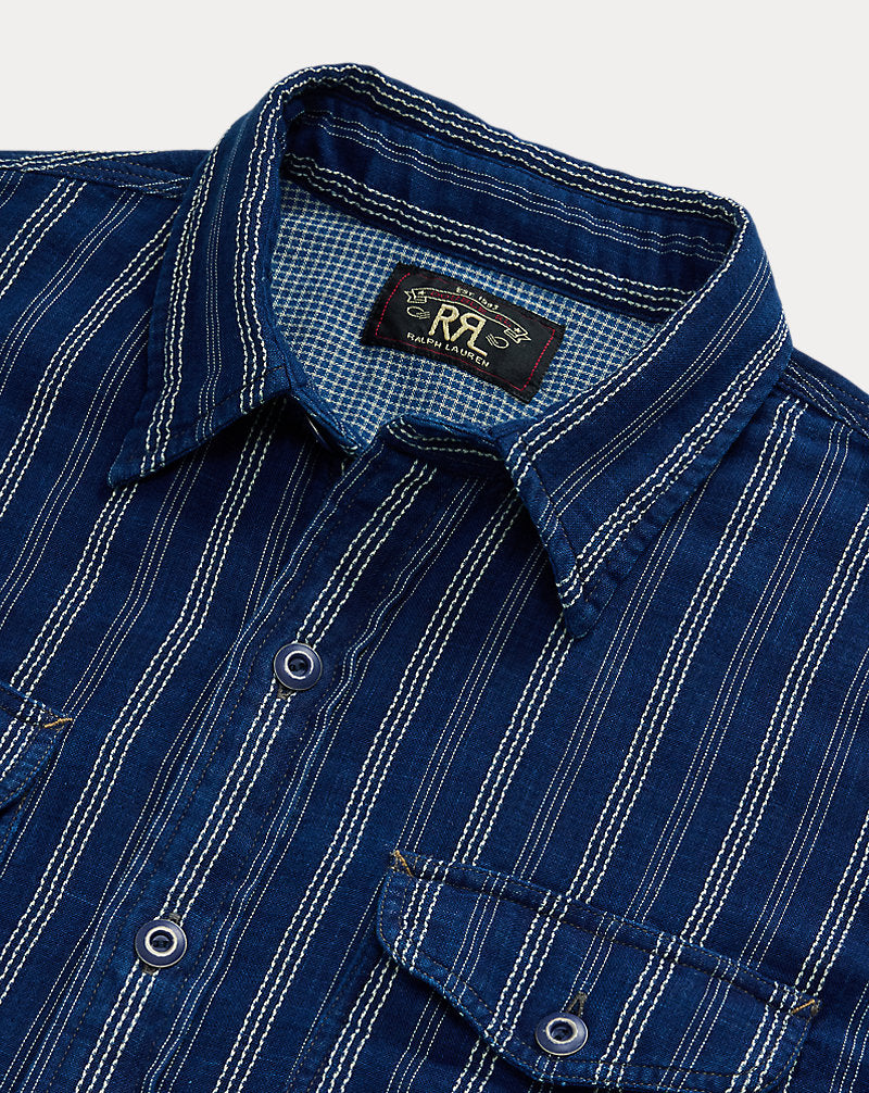 Indigo Striped Double-Faced Workshirt Indigo Stripe/Check