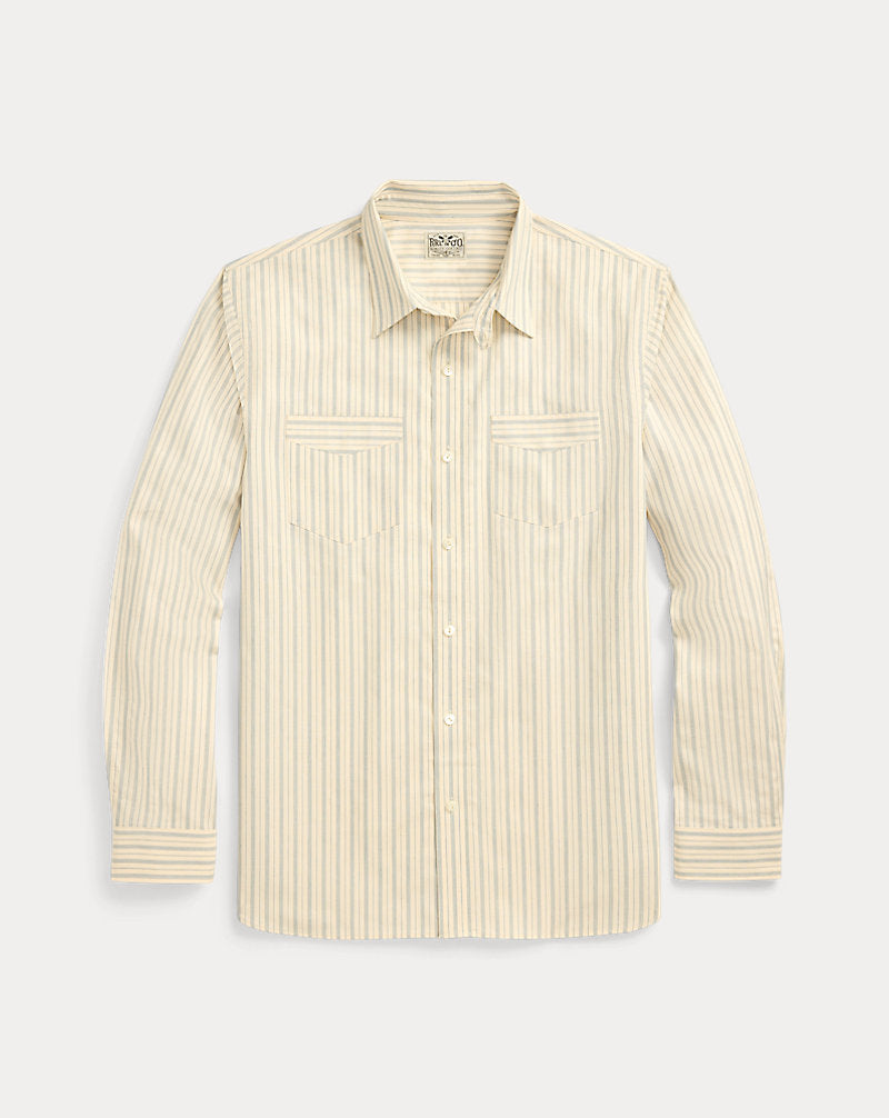 Striped Dobby Shirt Cream/Blue