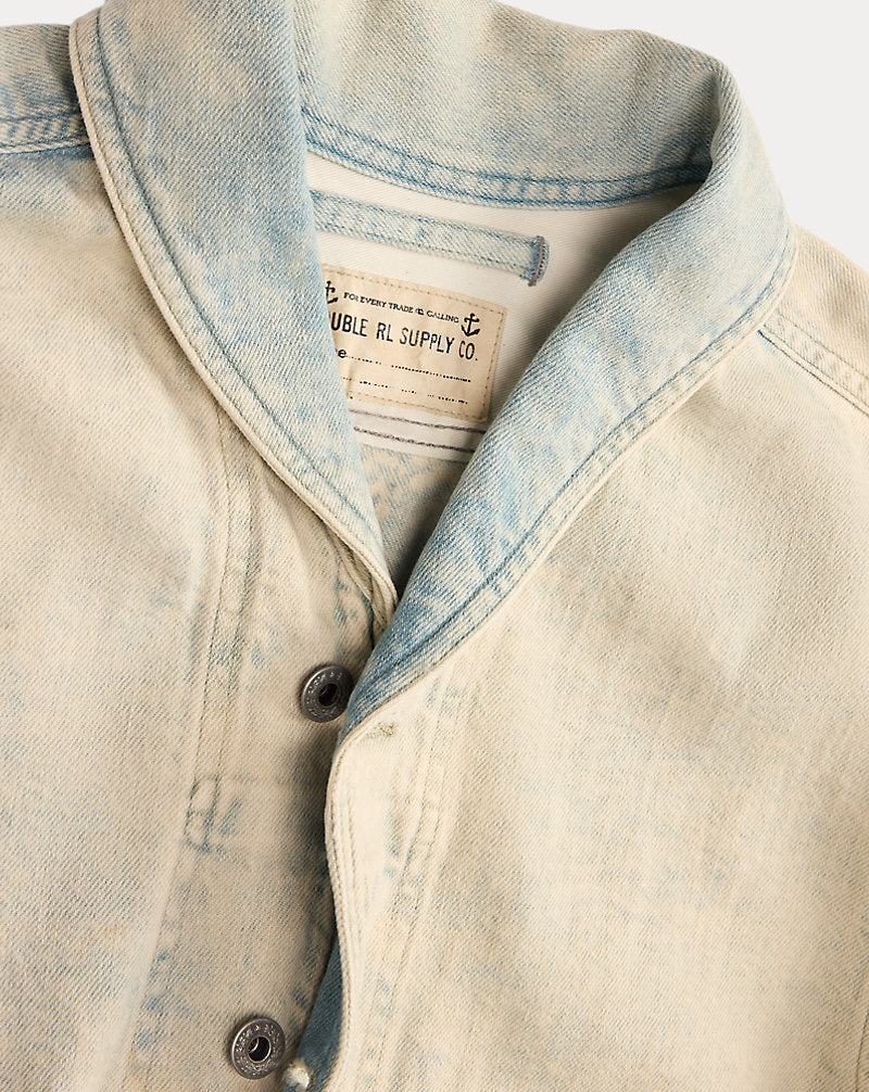 Washed Indigo Selvedge Denim Overshirt Faded Indigo