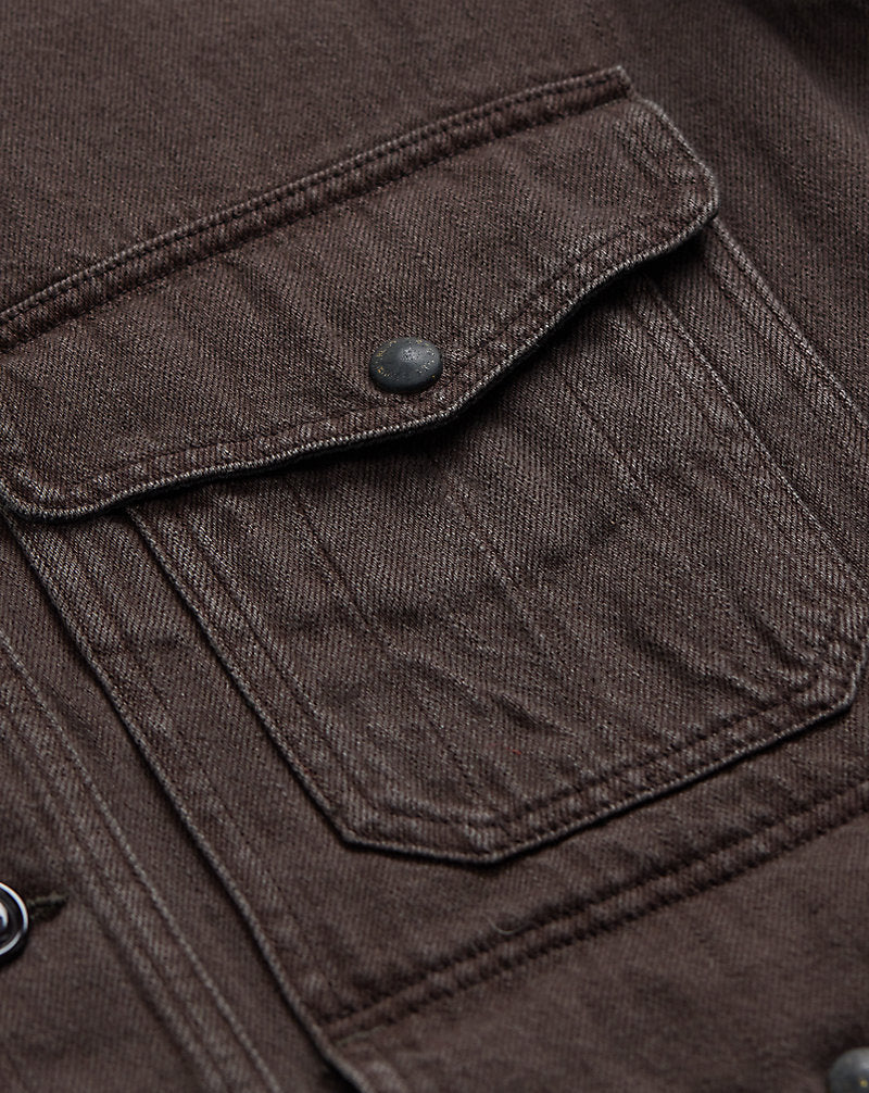 Twill Utility Shirt Jacket Dark Brown