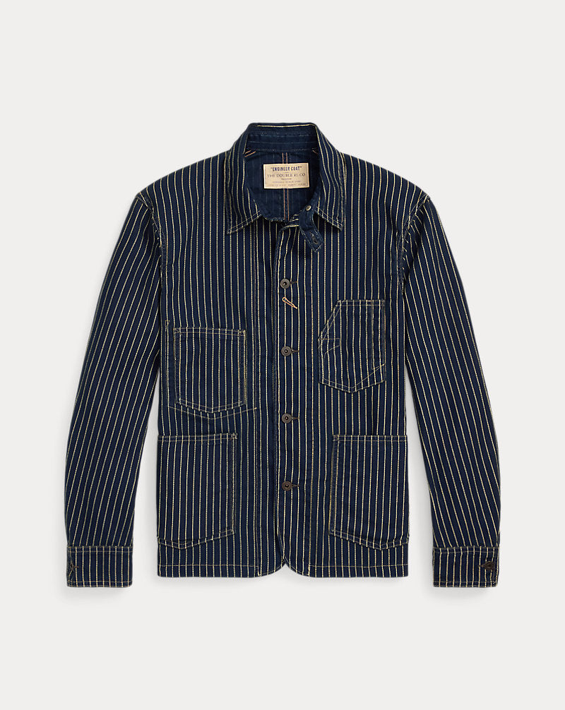 Indigo Dot-Stripe Twill Engineer Coat Indigo Rinse