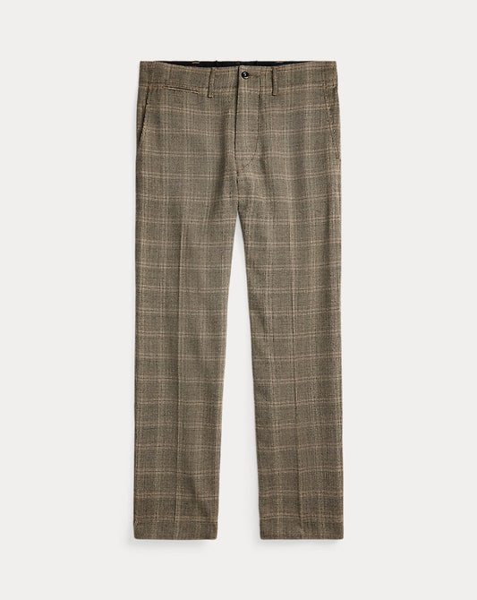 Checked Wool Twill Officer's Trouser Grey Multi
