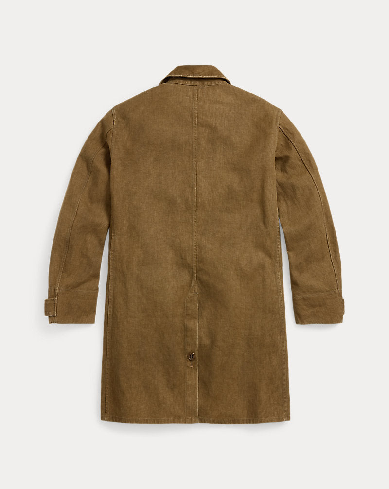 Bonded Linen Walking Coat Vintage Brown