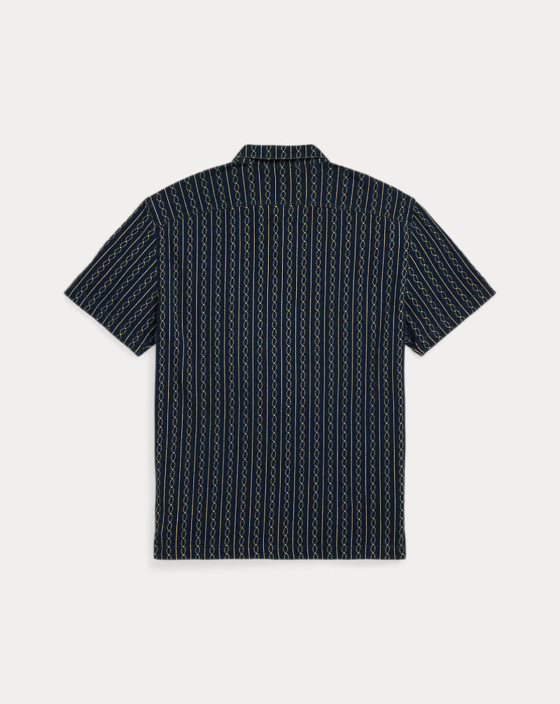 Indigo Print Jersey Camp Shirt Indigo Multi