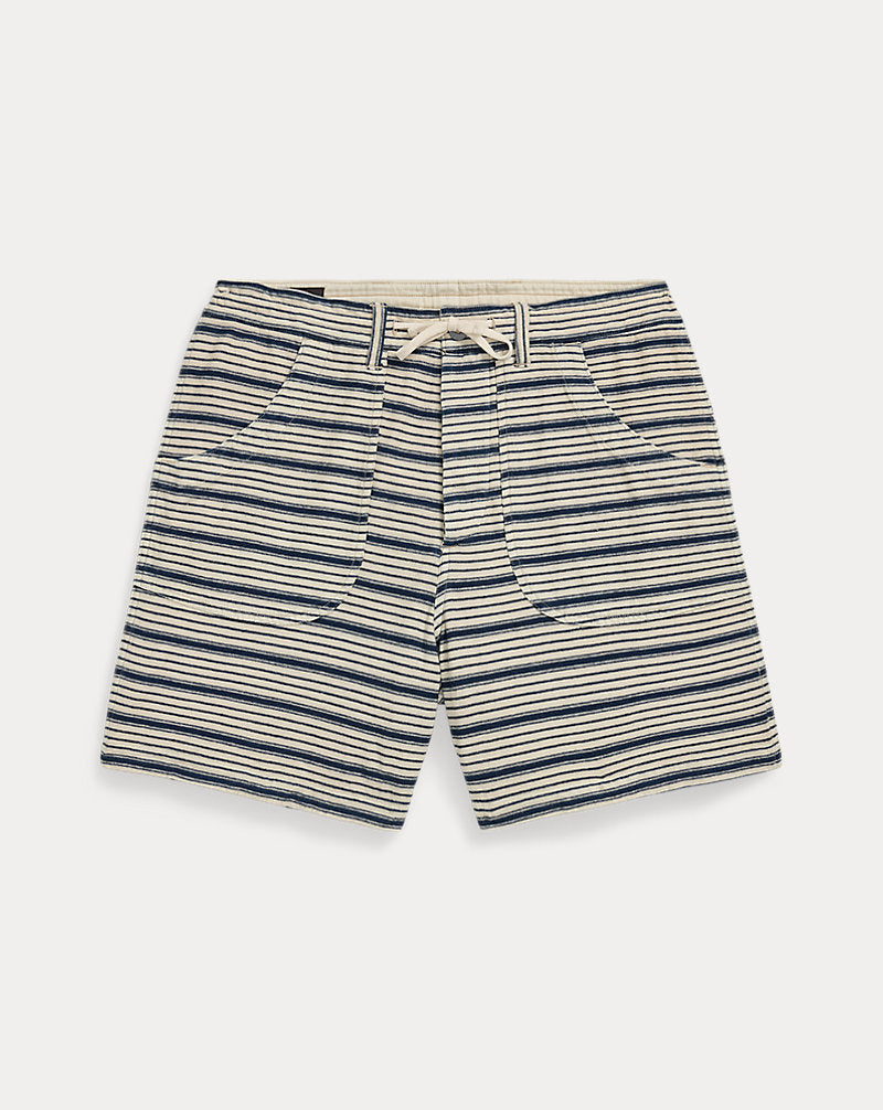 Indigo Striped Jersey Short Cream Multi