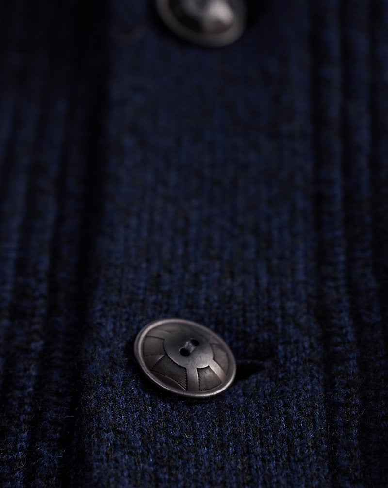 Cashmere Shawl-Collar Cardigan Navy Heather