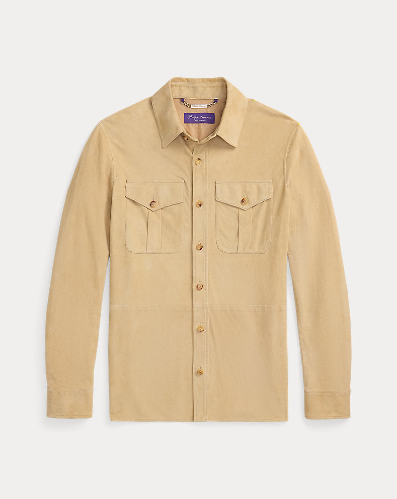Suede Overshirt Oyster Tan