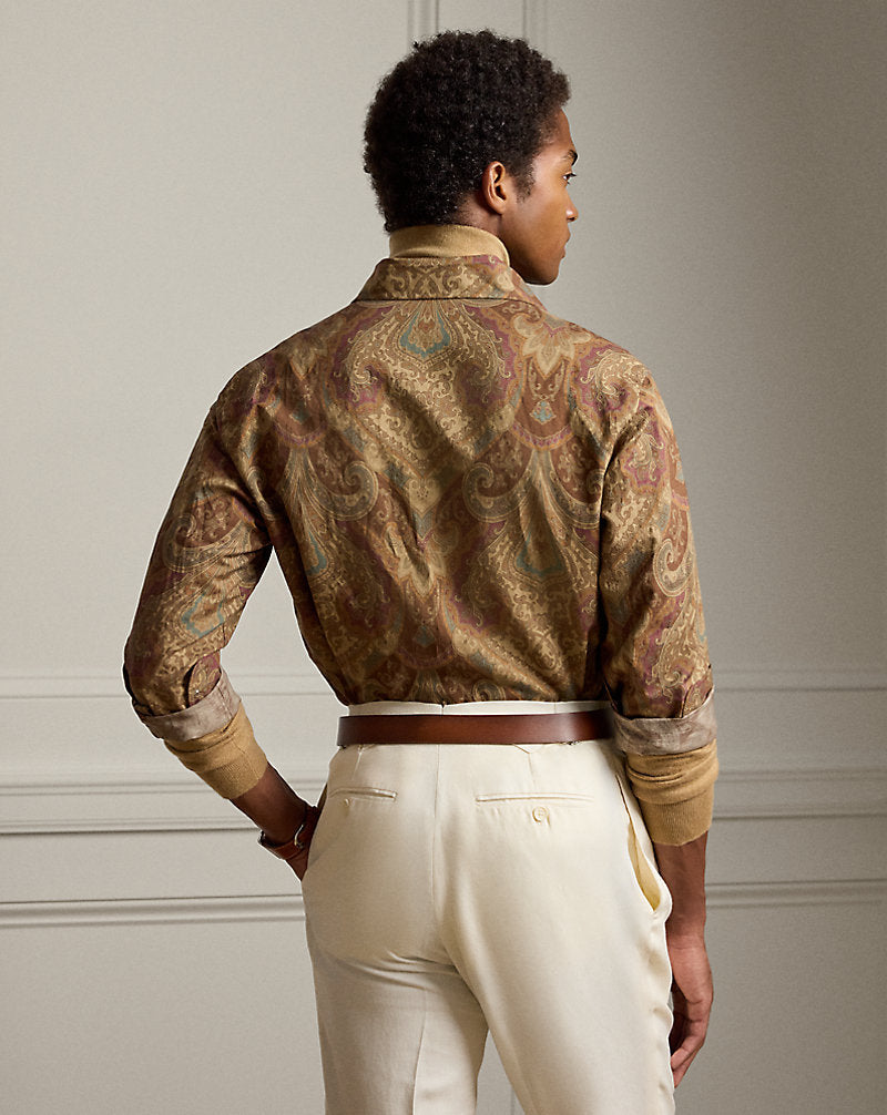 Paisley-Print Linen-Cotton Shirt Multi