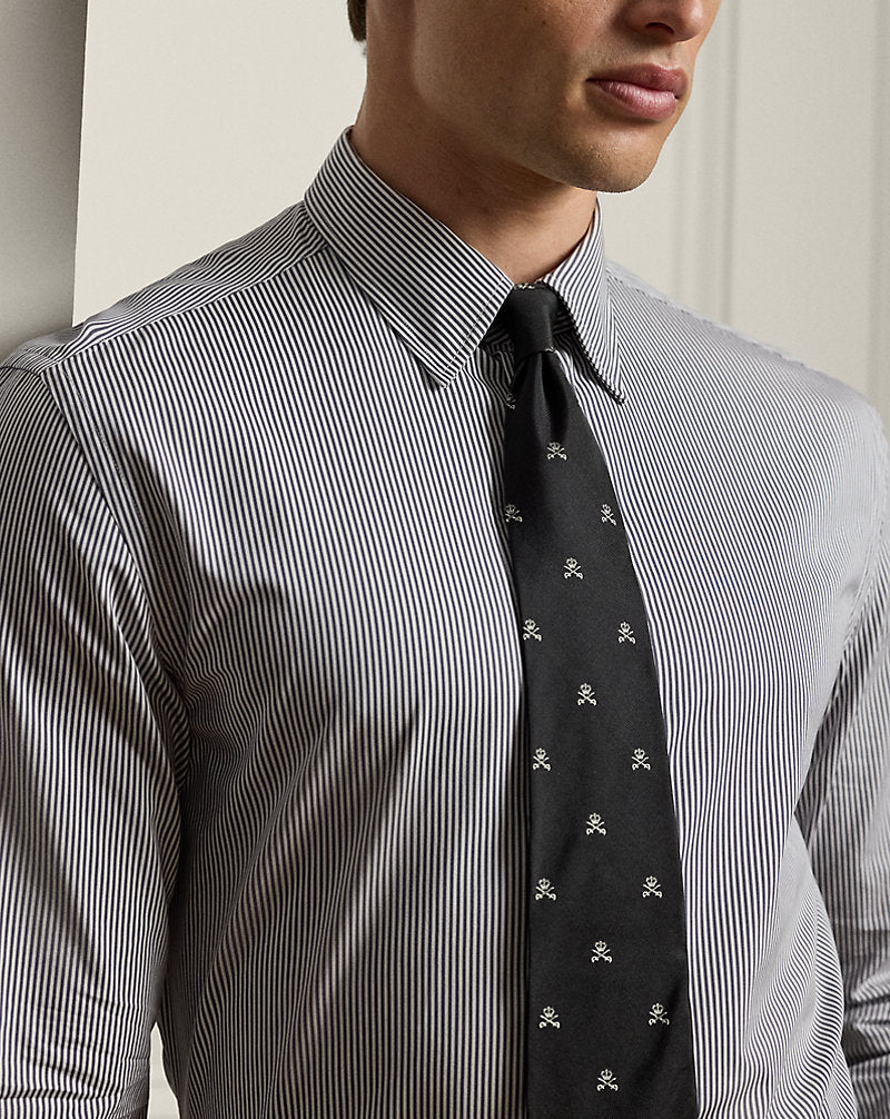 Bengal-Stripe Poplin Shirt Grey/White