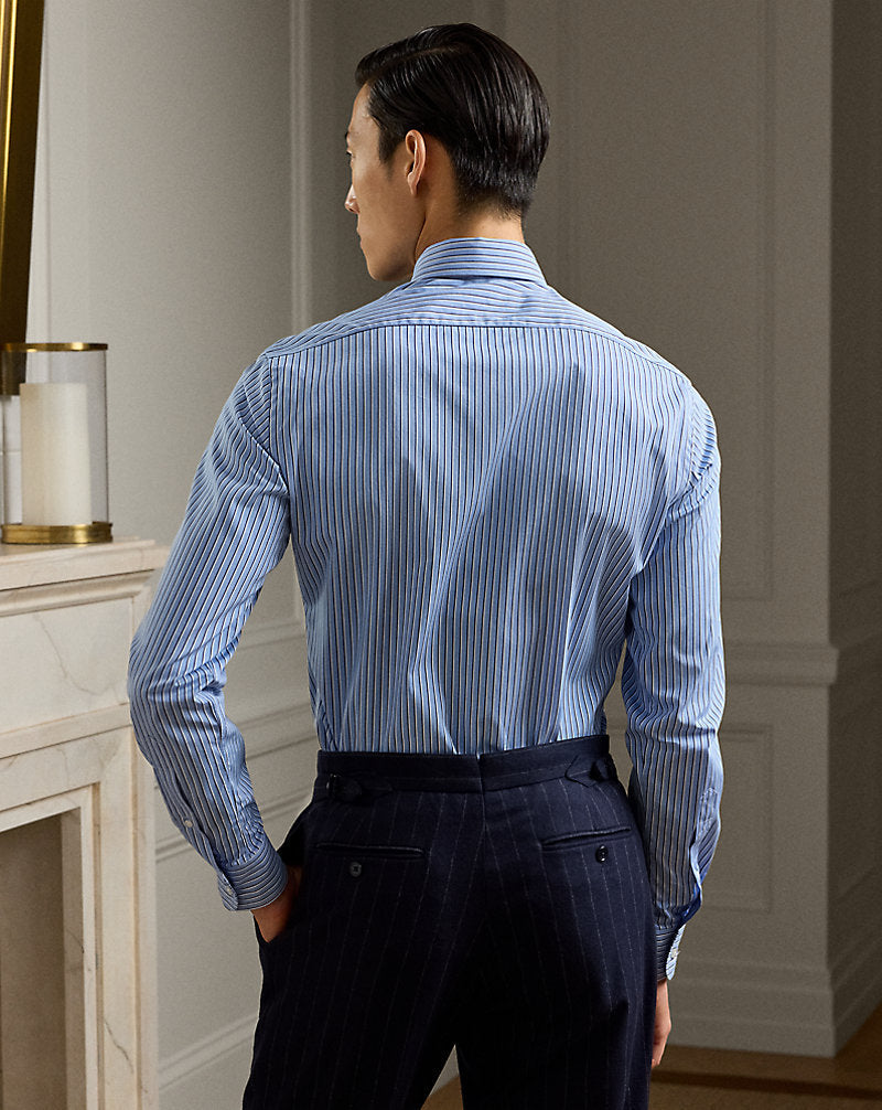Striped Poplin Shirt Light Blue/Navy